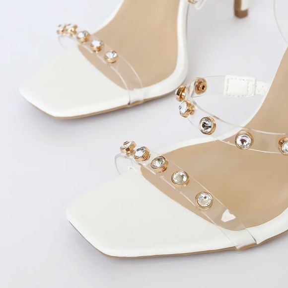 Lulus Libby White Heel size 9 - Picture 3 of 3